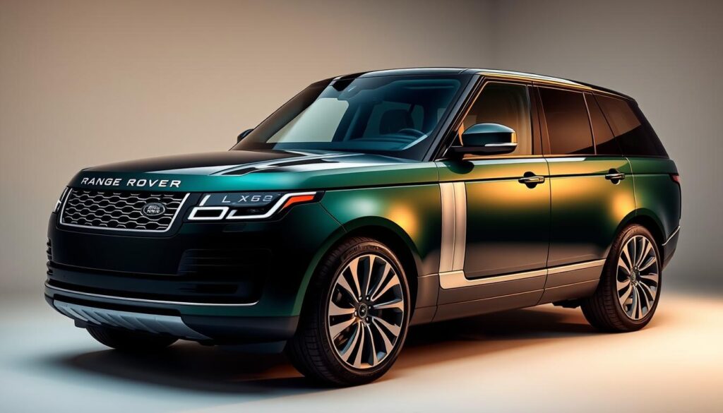 2025 Range Rover luxury SUV in dark green showcasing its iconic silhouette and elegant design 2025 Range Rover luxury SUV in dark green showcasing its iconic silhouette and elegant design