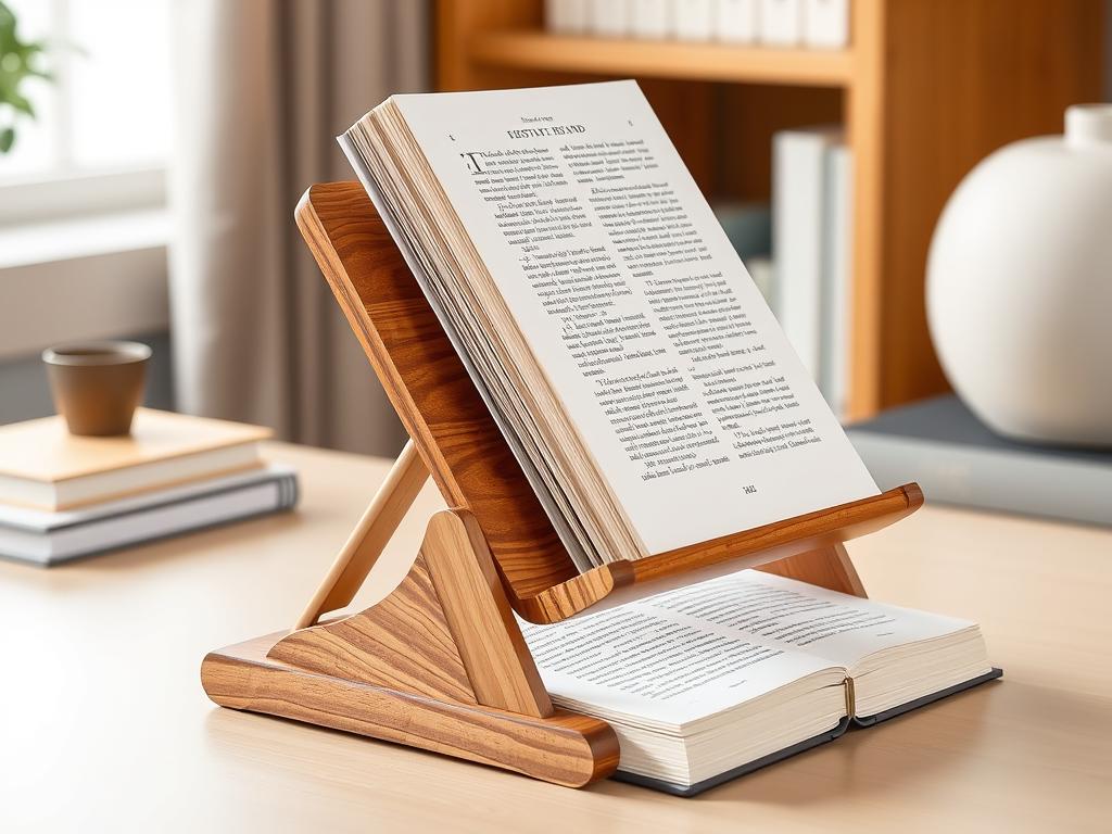 Adjustable Wooden Book Stand with page holders Adjustable Wooden Book Stand with page holders