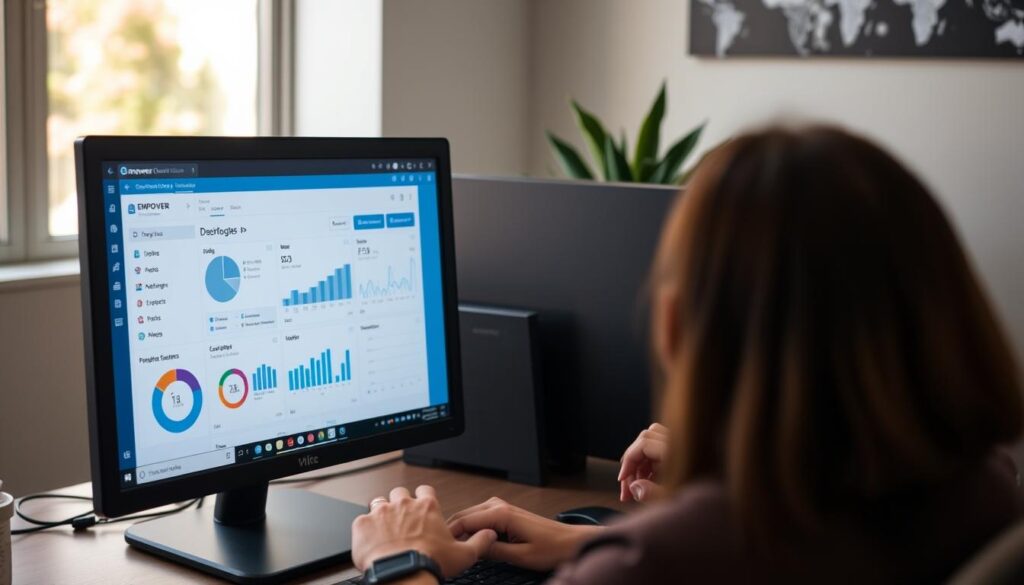 An image of a person using the Empower Personal Dashboard app on their desktop
