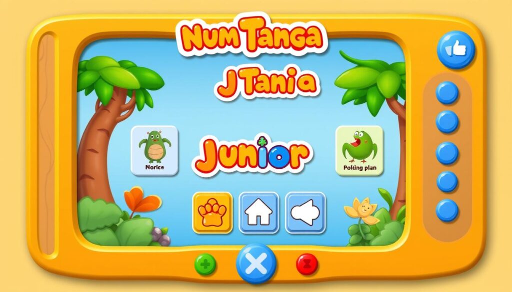 Generate an image of the Num Tanga Junior game interface.
