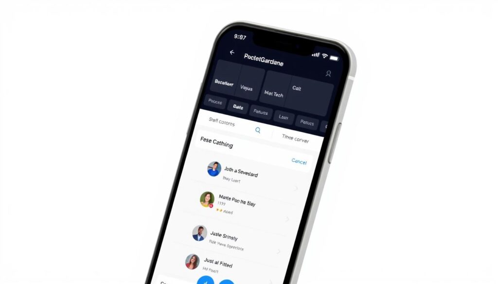 Generate an image of the PocketGuard app interface on a mobile device, showcasing its user-friendly dashboard and key features.