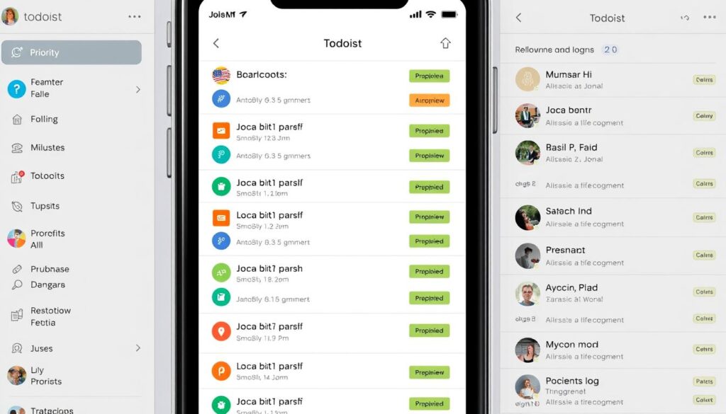 Generate an image of the Todoist app interface showing a task list.