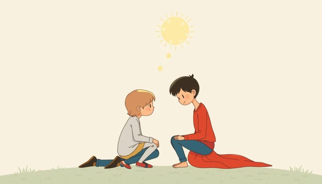 Generate an image representing the Love and Logic Parenting Approach, symbolizing a balance between empathy and discipline.