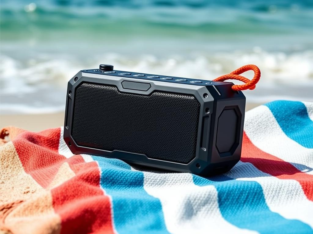 Portable waterproof Bluetooth speaker perfect for group trips with friends Portable waterproof Bluetooth speaker perfect for group trips with friends