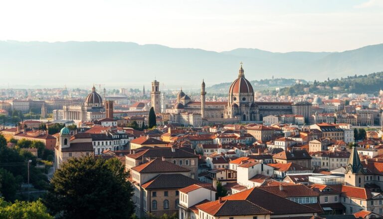 Panoramic view of an underrated city worth visiting with historic architecture and natural surroundings