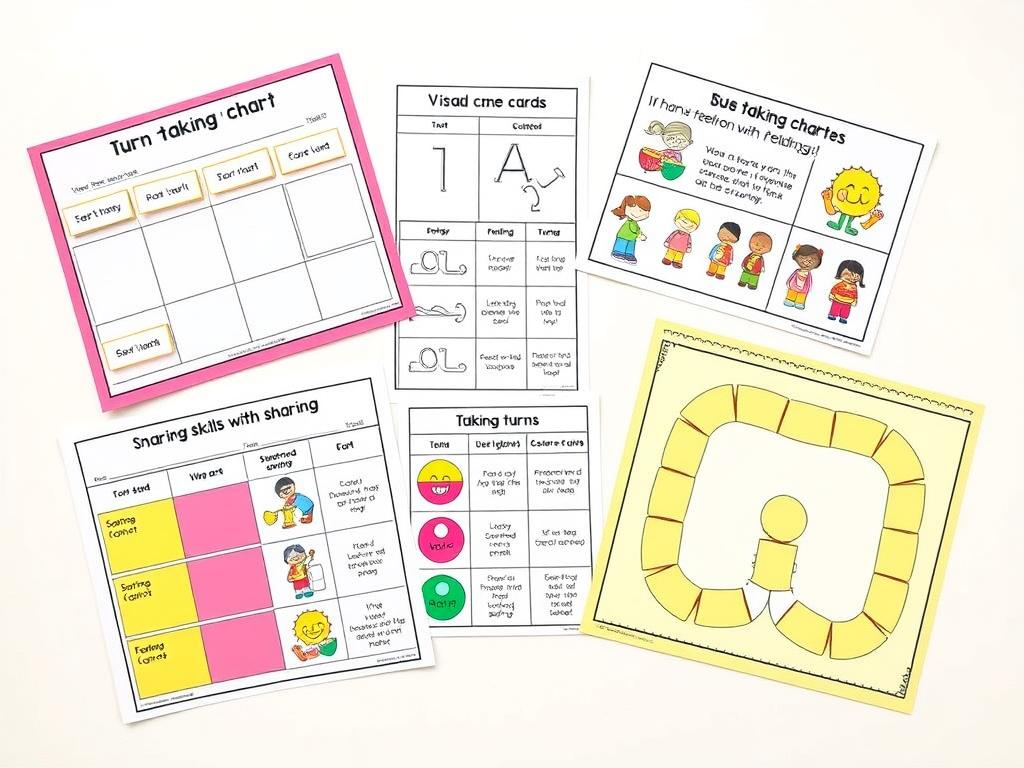 Printable sharing chart and visual aids for children, tools to help teach sharing concepts Printable sharing chart and visual aids for children, tools to help teach sharing concepts