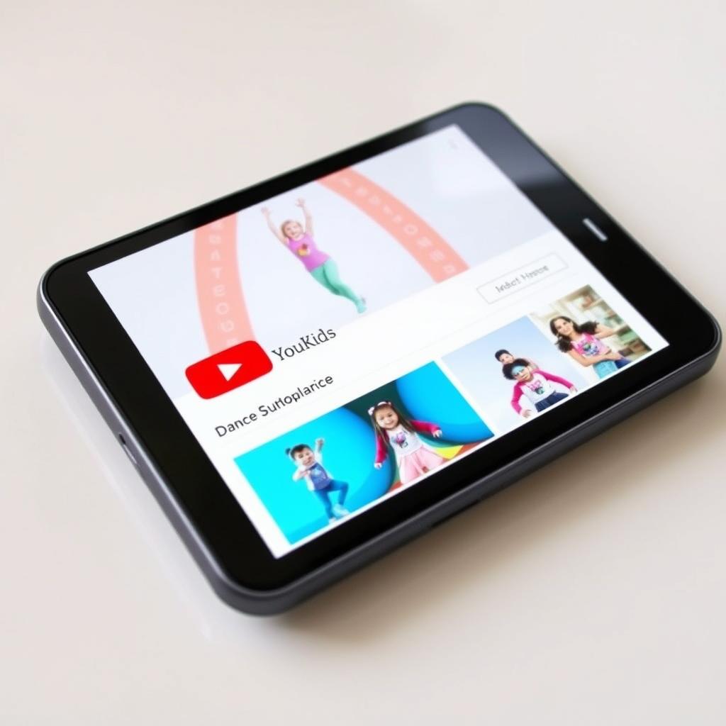 YouTube Kids app showing dance videos for children YouTube Kids app showing dance videos for children