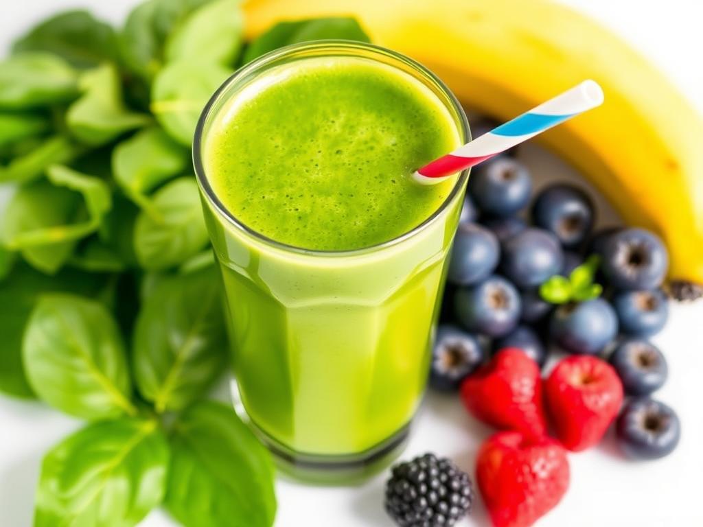 Green smoothie with spinach and fruit Green smoothie with spinach and fruit