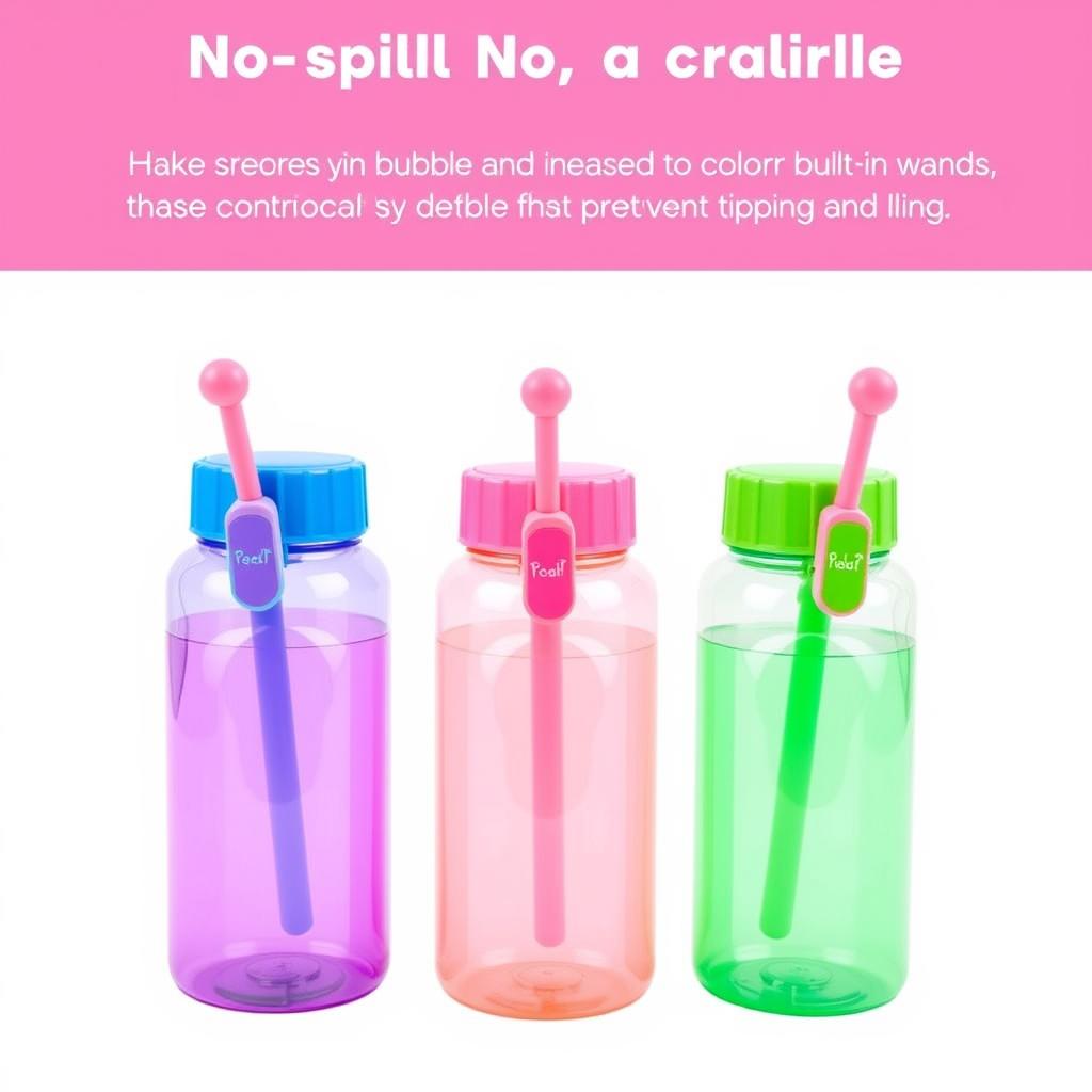 No-spill bubble containers perfect for young children No-spill bubble containers perfect for young children