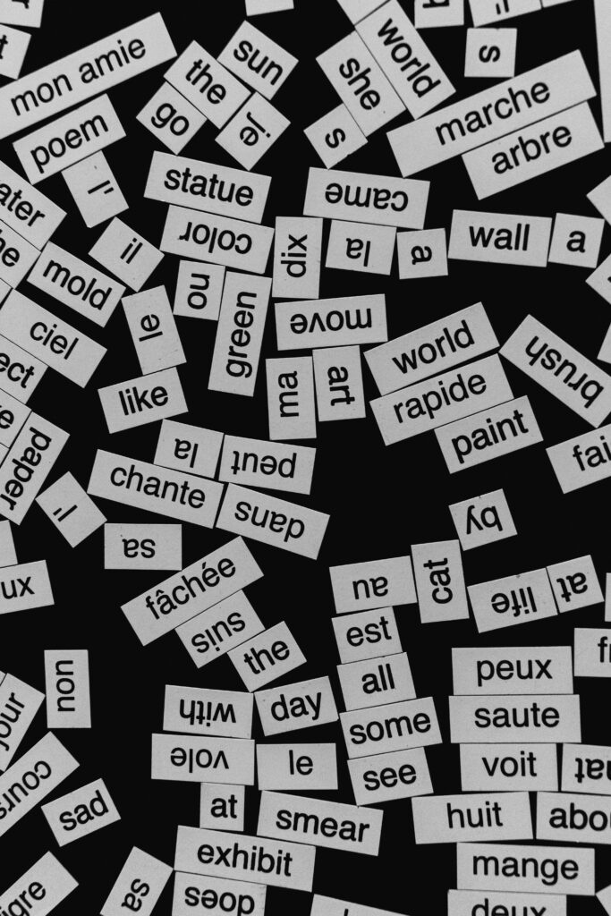 a large group of white and black letters a large group of white and black letters