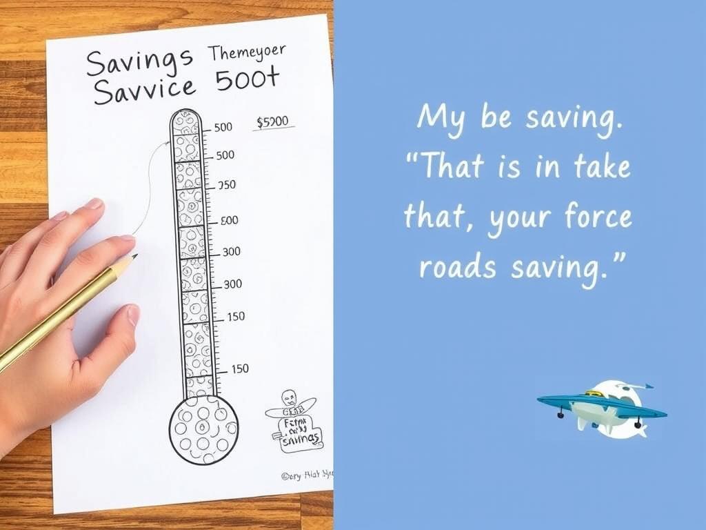 Person tracking savings progress on visual chart Person tracking savings progress on visual chart