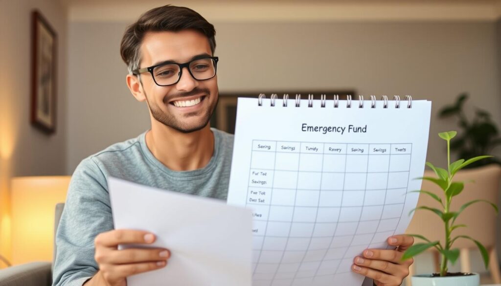 Person with completed emergency fund feeling secure