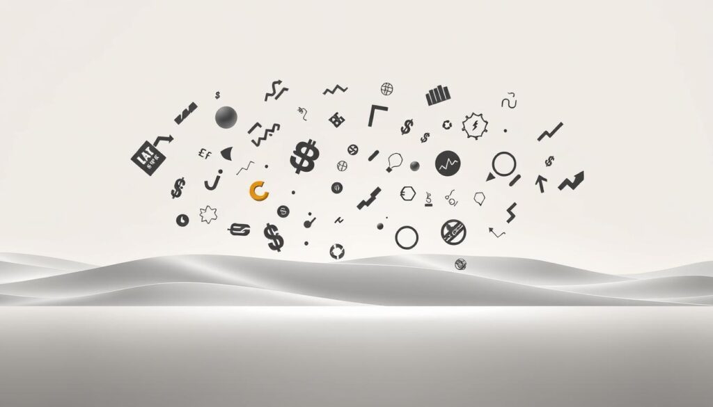 A diverse array of financial instruments float effortlessly in a serene, minimalist environment. In the foreground, a variety of ETF symbols and icons hover, representing the flexibility and trading options available. The middle ground features a sleek, abstract landscape with clean lines and gentle gradients, evoking the streamlined nature of ETF investments. The background is bathed in soft, diffused lighting, creating a sense of tranquility and focus. The overall composition conveys the ease, versatility, and sophisticated control that ETF trading offers investors navigating the financial landscape.