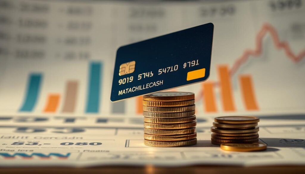 A high-resolution photograph of a credit card balanced precariously on a stack of coins, set against a blurred background of financial documents and charts. The card is illuminated by warm, directional lighting, casting subtle shadows that emphasize its three-dimensional form. The composition is carefully framed, with the card positioned centrally and the coins arranged in a visually striking arrangement. The overall atmosphere conveys a sense of financial stability and control, inviting the viewer to consider the myths and realities surrounding credit card balances. A high-resolution photograph of a credit card balanced precariously on a stack of coins, set against a blurred background of financial documents and charts. The card is illuminated by warm, directional lighting, casting subtle shadows that emphasize its three-dimensional form. The composition is carefully framed, with the card positioned centrally and the coins arranged in a visually striking arrangement. The overall atmosphere conveys a sense of financial stability and control, inviting the viewer to consider the myths and realities surrounding credit card balances.