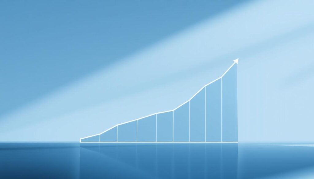 A sleek, minimalist illustration depicting the cost efficiency of index funds. In the foreground, a stylized graph shows a line representing the low expense ratios of index funds, contrasted with the higher expense ratios of actively managed funds. The background features a clean, geometric pattern suggesting the simplicity and effectiveness of index investing. Soft, diffused lighting creates a calm, professional atmosphere, while a narrow depth of field focuses the viewer's attention on the key financial data. The overall composition conveys the core message of index funds as a cost-effective investment strategy.