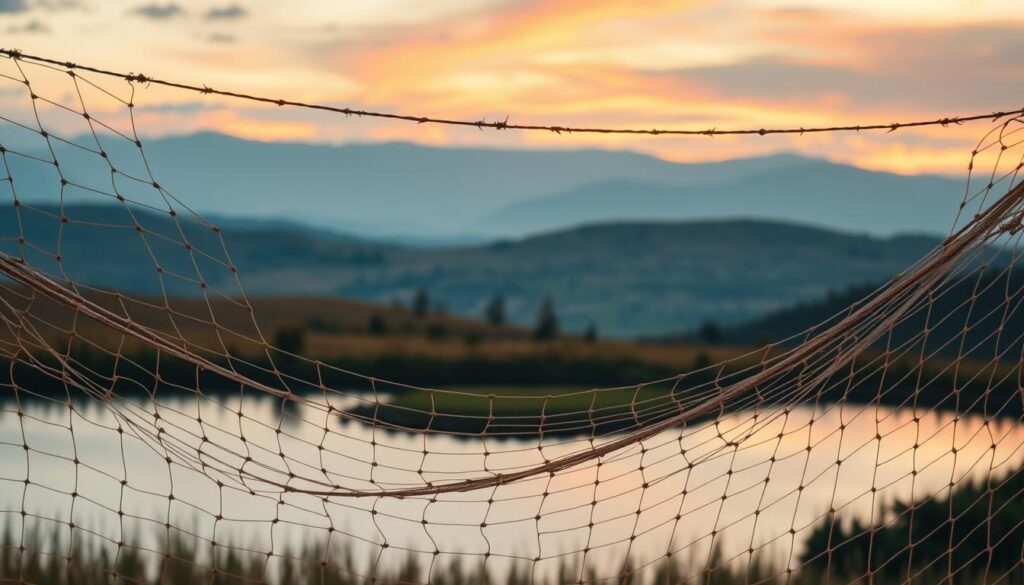 An expansive safety net stretching across a tranquil landscape, woven from sturdy financial threads. In the foreground, a sturdy net of savings, investments, and insurance policies, casting a comforting glow. The middle ground features a serene pond, its still waters reflecting the net's stability. In the distance, rolling hills and a vibrant sky, symbolizing the long-term financial security the net provides. Soft, warm lighting illuminates the scene, evoking a sense of safety and preparedness. Captured through a wide-angle lens, the image conveys a comprehensive, well-rounded approach to building a robust emergency fund. An expansive safety net stretching across a tranquil landscape, woven from sturdy financial threads. In the foreground, a sturdy net of savings, investments, and insurance policies, casting a comforting glow. The middle ground features a serene pond, its still waters reflecting the net's stability. In the distance, rolling hills and a vibrant sky, symbolizing the long-term financial security the net provides. Soft, warm lighting illuminates the scene, evoking a sense of safety and preparedness. Captured through a wide-angle lens, the image conveys a comprehensive, well-rounded approach to building a robust emergency fund.