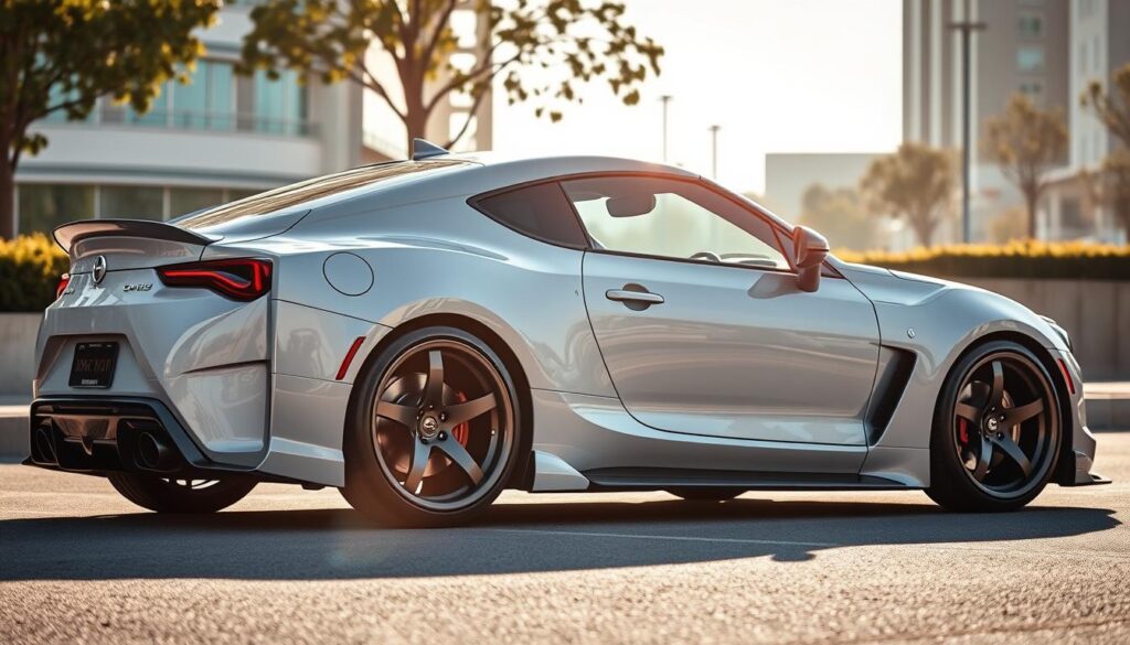 A sleek modern sports car with a dynamic low-profile stance, parked in a sun-dappled urban setting. The vehicle features an array of stylish aftermarket accessories, including customized alloy wheels with low-profile tires, aerodynamic side skirts, and a rear spoiler. The interior is outfitted with a premium infotainment system, wireless charging, and premium upholstery. The overall mood is one of sophistication and technological innovation, capturing the essence of the latest trends in automotive personalization. A sleek modern sports car with a dynamic low-profile stance, parked in a sun-dappled urban setting. The vehicle features an array of stylish aftermarket accessories, including customized alloy wheels with low-profile tires, aerodynamic side skirts, and a rear spoiler. The interior is outfitted with a premium infotainment system, wireless charging, and premium upholstery. The overall mood is one of sophistication and technological innovation, capturing the essence of the latest trends in automotive personalization.