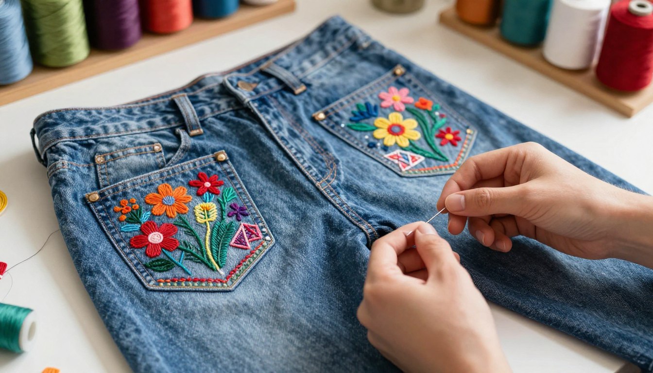DIY Embroidery on Jeans